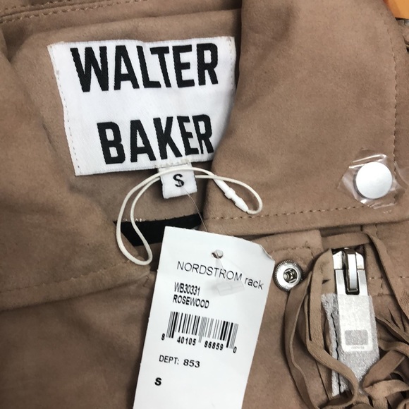 WALTER BAKER Suede Fringe Trim Moto Maní Jacket - Picture 9 of 9